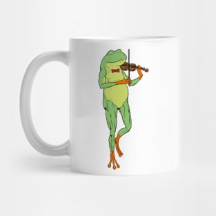 Cartoon frog playing violin Mug